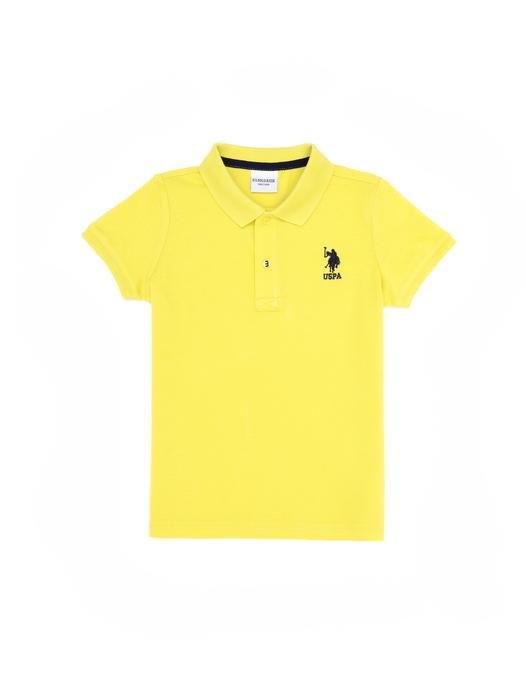 Erkek Çocuk Neon Sarı Basic Polo Yaka Tişört