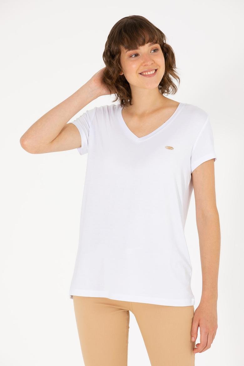 Kadın Beyaz T-Shirt Basic_0