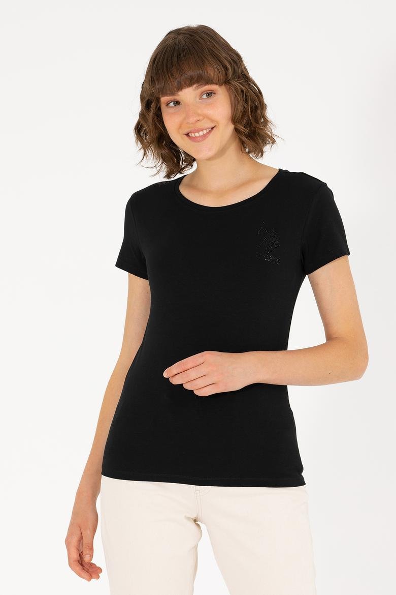 Kadın Siyah T-Shirt Basic