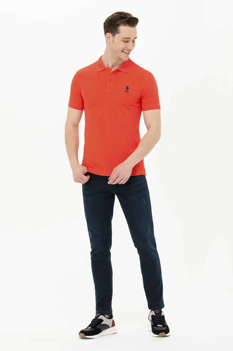 Erkek Kırmızı Basic Polo Yaka Tişört