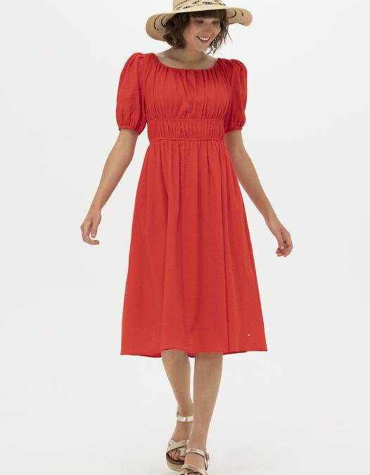 Kadın Kırmızı Dokuma Elbise