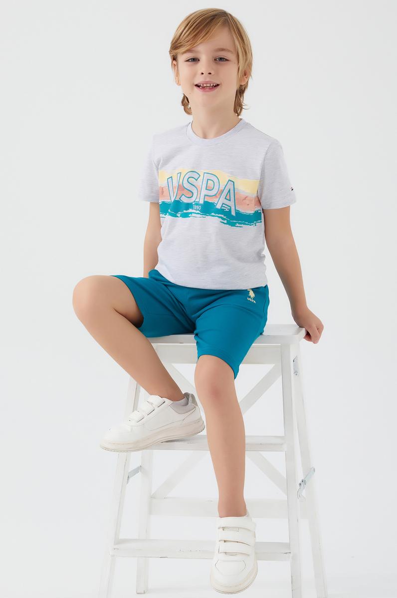 Erkek Çocuk Beyaz Melanj Pijama Takımı