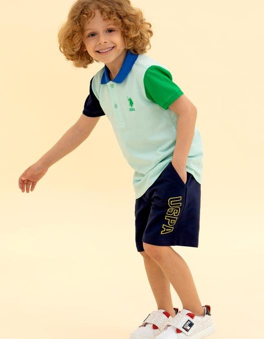 Erkek Çocuk Su Yeşili Polo Yaka Tişört