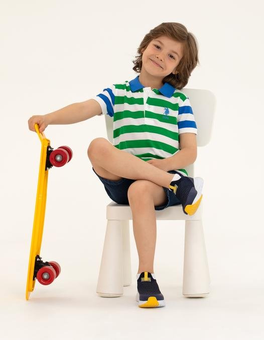 Erkek Çocuk Yeşil Polo Yaka Tişört