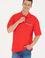 Erkek Kırmızı Oversize Polo Yaka Tişört