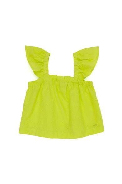 Kız Çocuk Neon Sarı Uzun Kollu Gömlek