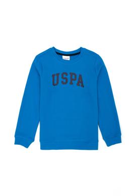 Çocuk Kobalt Mavi Basic Bisiklet Yaka Sweatshirt
