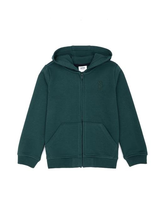 Erkek Çocuk Koyu Yeşil Basic Sweatshirt
