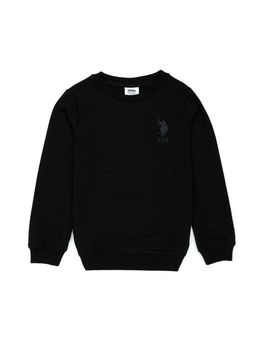 Erkek Çocuk Siyah Basic Sweatshirt