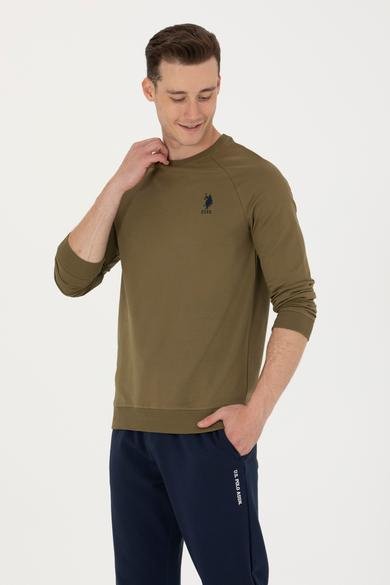 Erkek Haki Basic Sweatshirt_0