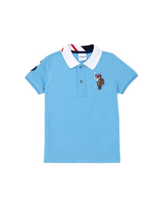 Erkek Çocuk Turkuaz Basic Polo Yaka Tişört