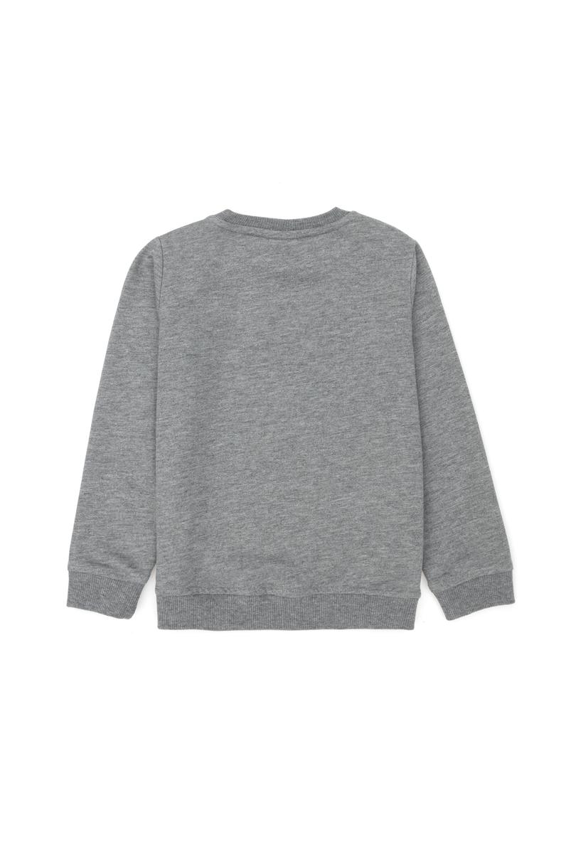 Erkek Bebek Gri Melanj Basic Sweatshirt