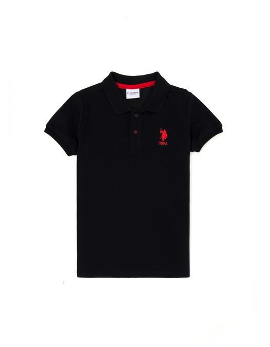 Erkek Çocuk Siyah Basic Polo Yaka Tişört