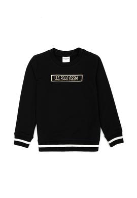 Çocuk Siyah Basic Bisiklet Yaka Sweatshirt