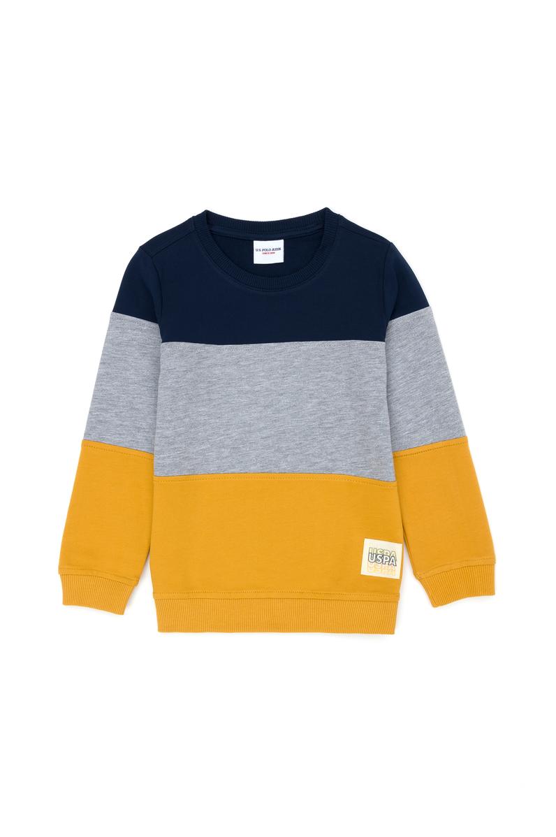 Çocuk Hardal Bisiklet Yaka Sweatshirt