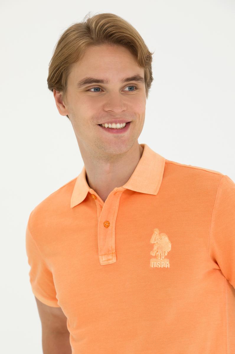 Erkek Turuncu Basic Polo Yaka Tişört