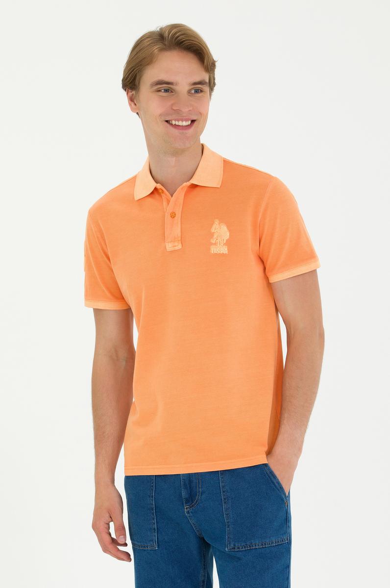 Erkek Turuncu Basic Polo Yaka Tişört