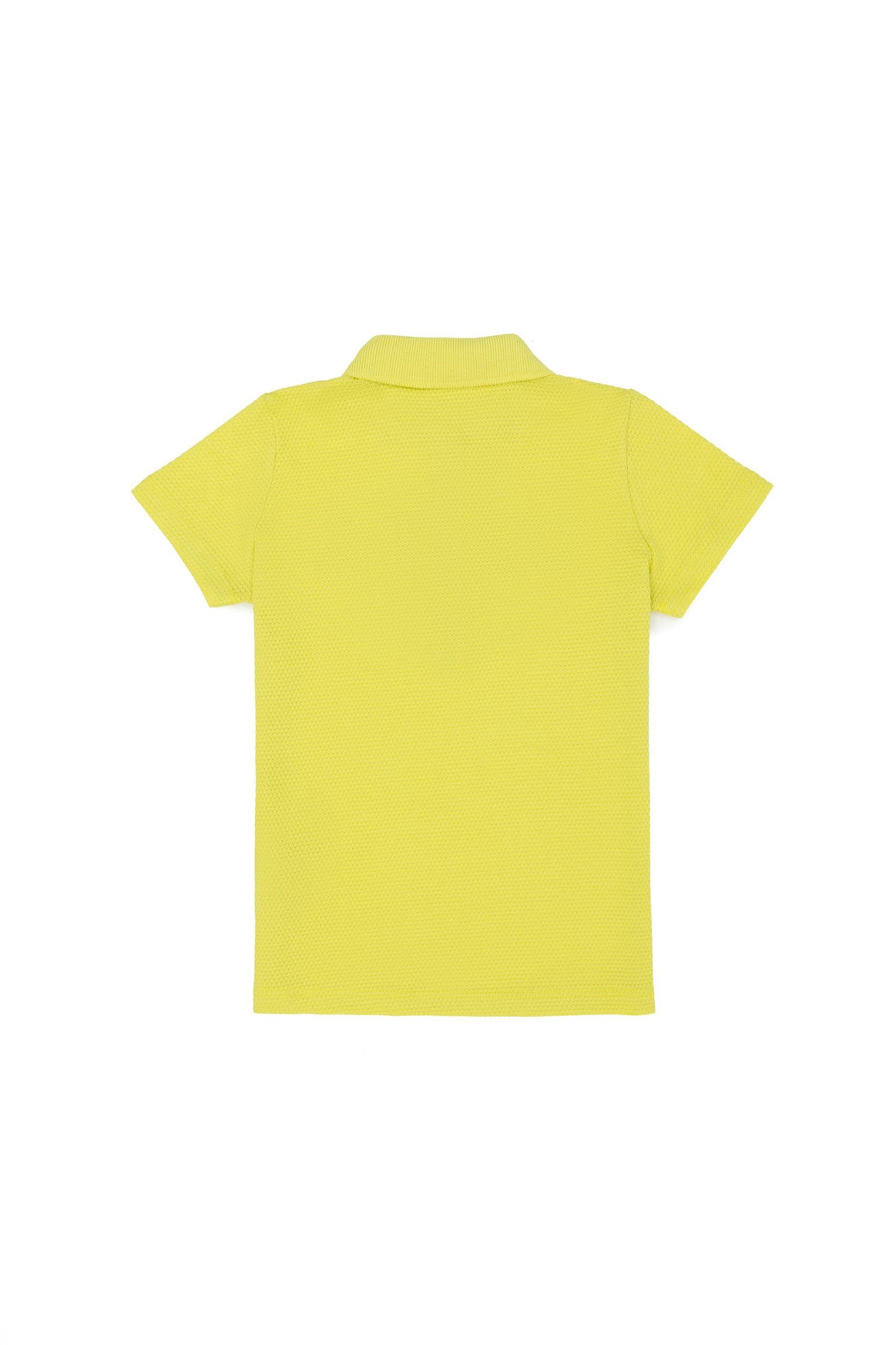 Kız Çocuk Neon Sarı Polo Yaka Tişört