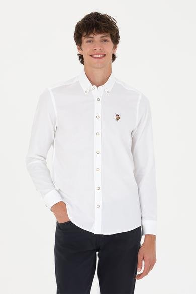 Erkek Beyaz Uzun Kollu Basic Gömlek_0