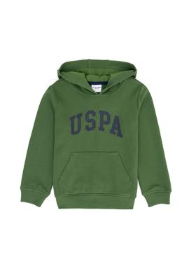 Çocuk Yeşil Basic Kapüşonlu Sweatshirt