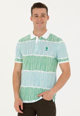 Erkek Regular Fit Polo Yaka Yeşil Tişört