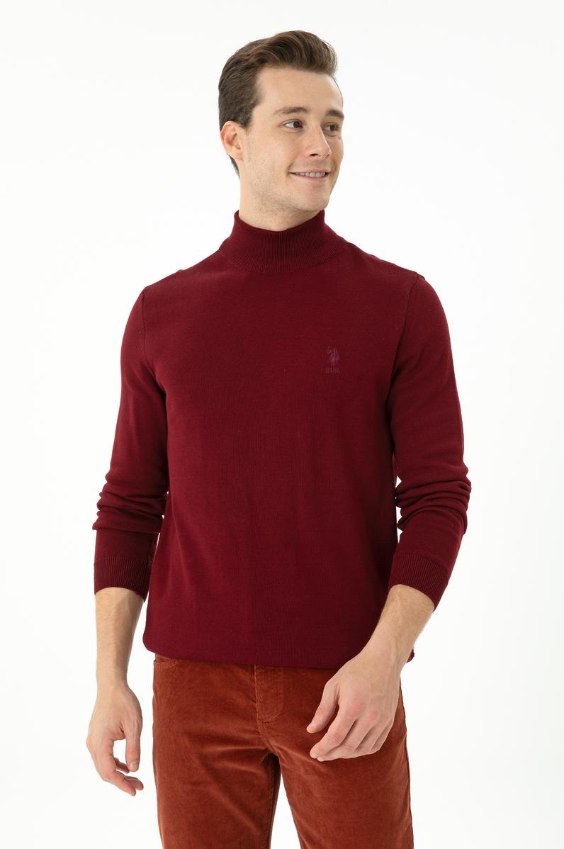 Erkek Bordo Basic Kazak