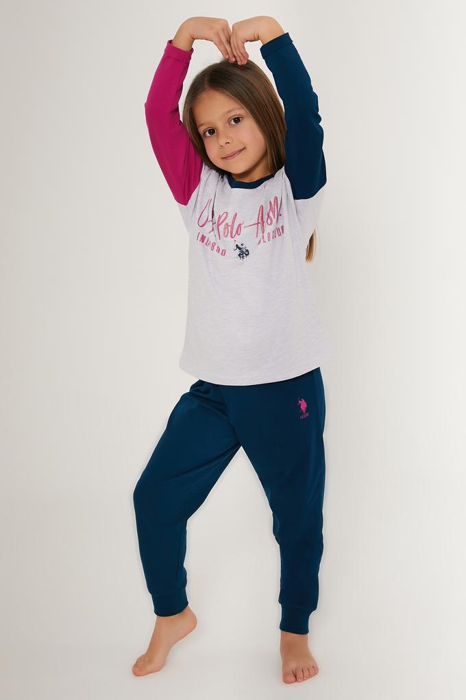 Kız Çocuk Beyaz Melanj Pijama Takımı