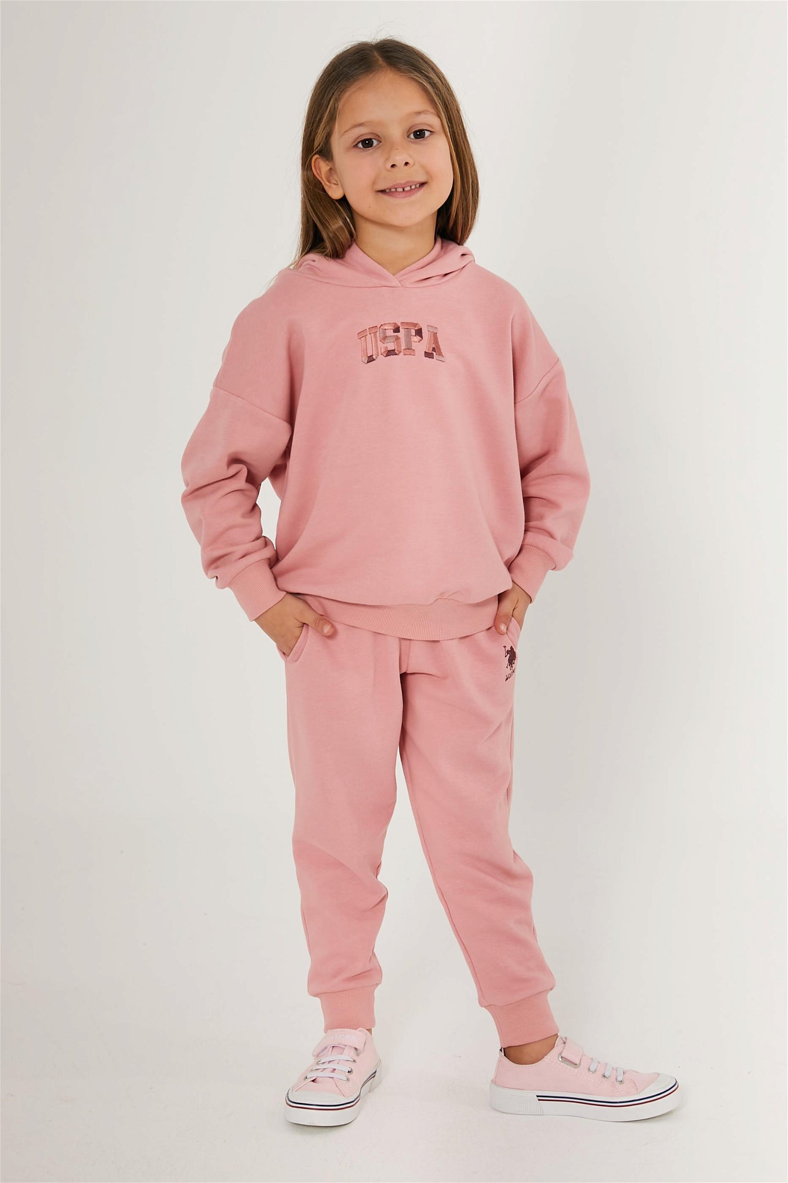 Kız Çocuk Toz Pembe Pijama Takımı