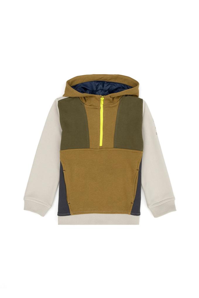 Erkek Çocuk Bej Kapüşonlu Sweatshirt