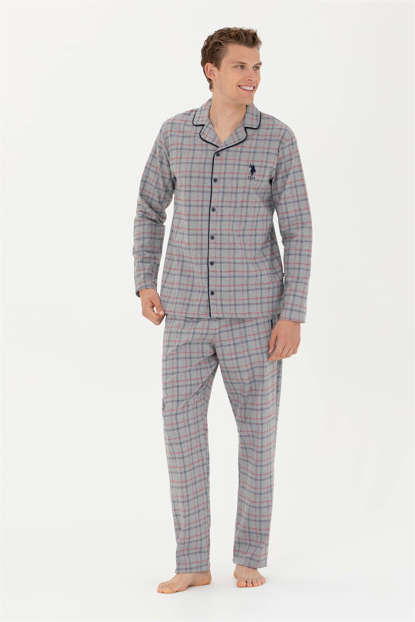 Erkek Gri Melanj Pijama Takımı