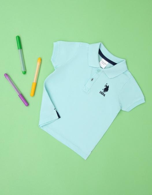 Erkek Çocuk Su Yeşili Basic Polo Yaka Tişört