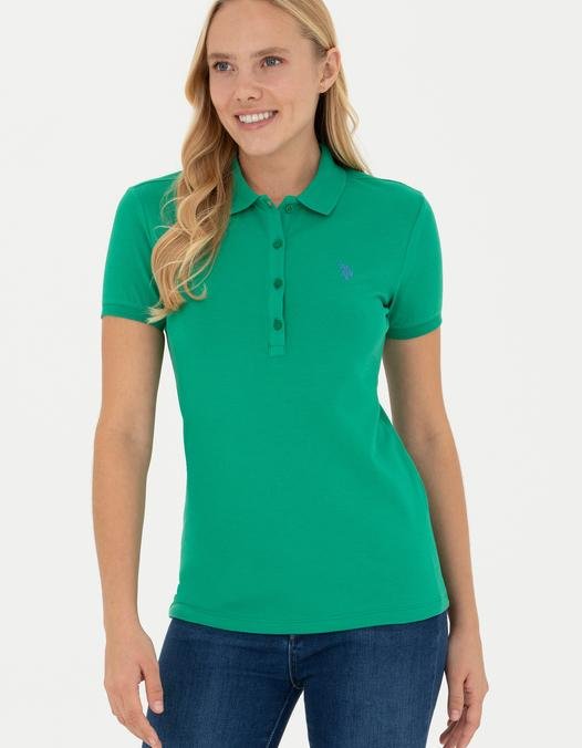 Kadın Yeşil Polo Yaka Tişört