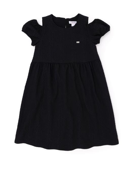 Kız Çocuk Siyah Dokuma Elbise