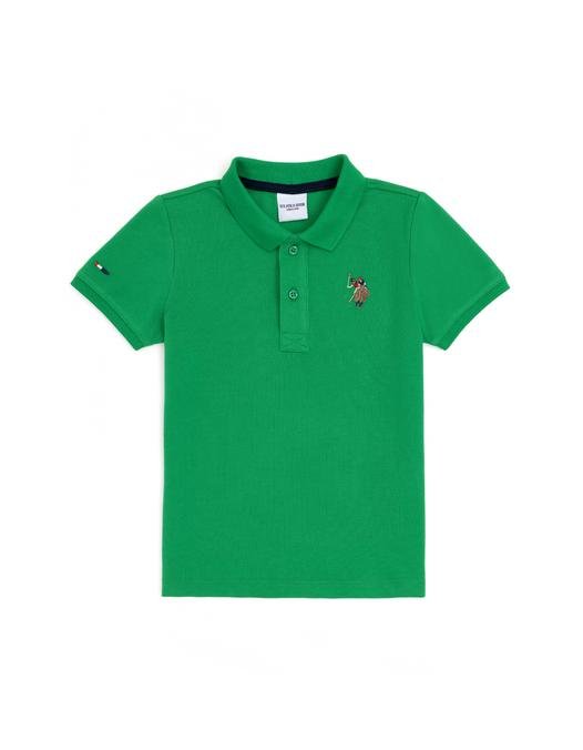 Erkek Çocuk Elma Yeşili Basic Polo Yaka Tişört