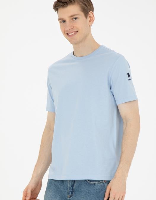 Erkek Açık Mavi Basic Tişört