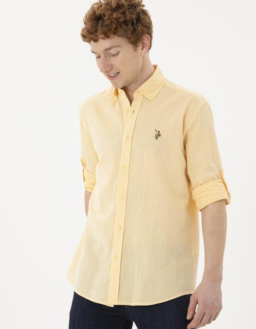 Erkek Sarı Uzun Kollu Gömlek