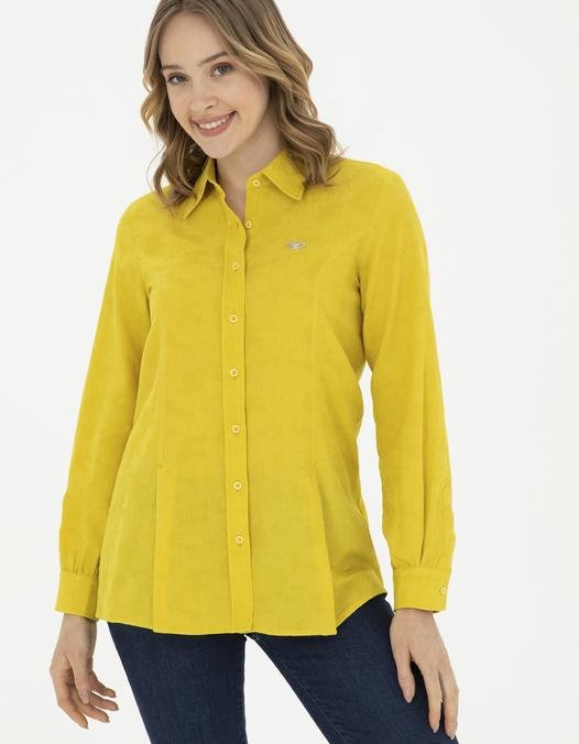 Kadın Sarı Uzun Kollu Gömlek