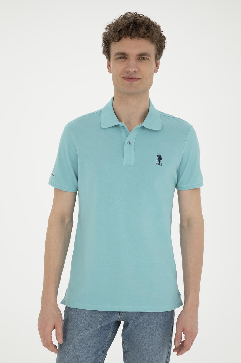 Erkek Slim Fit Polo Yaka Mint Basic Tişört
