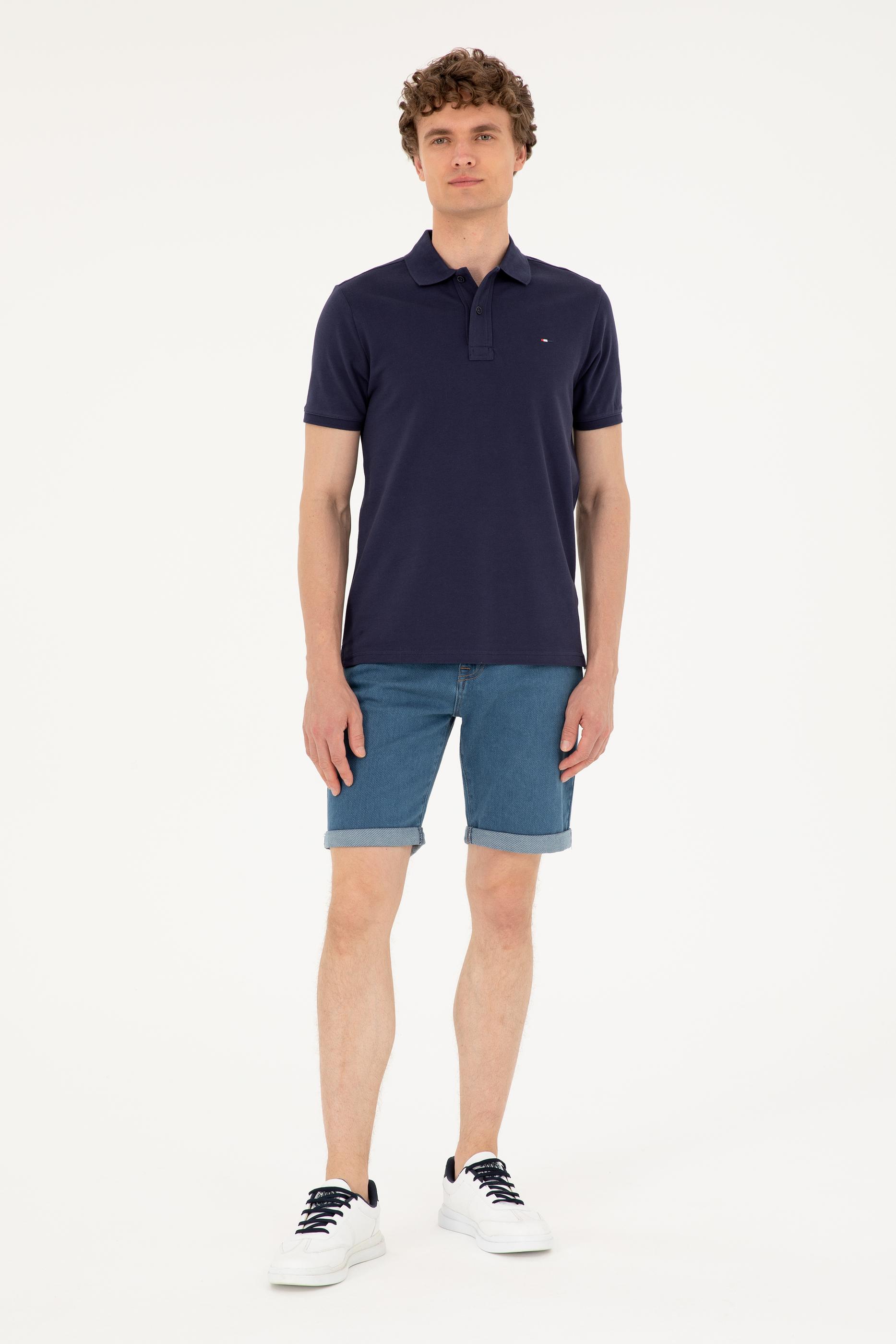 Erkek Lacivert Basic Polo Yaka Tişört