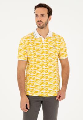 Erkek Regular Fit Polo Yaka Safran Tişört