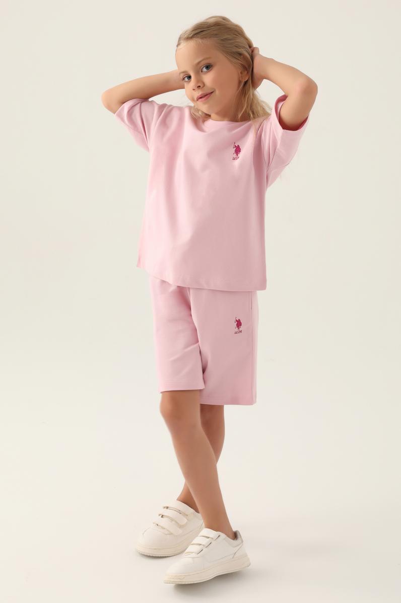 Kız Çocuk Toz Pembe Pijama Takımı