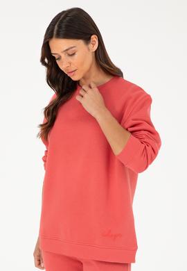 Kadın Nar Çiçeği Bisiklet Yaka Sweatshirt