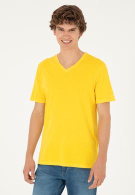Erkek Sarı Basic Tişört