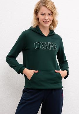 Kadın Koyu Yeşil Basic Sweatshirt