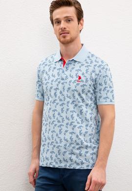 Erkek Açık İndigo T-shirt