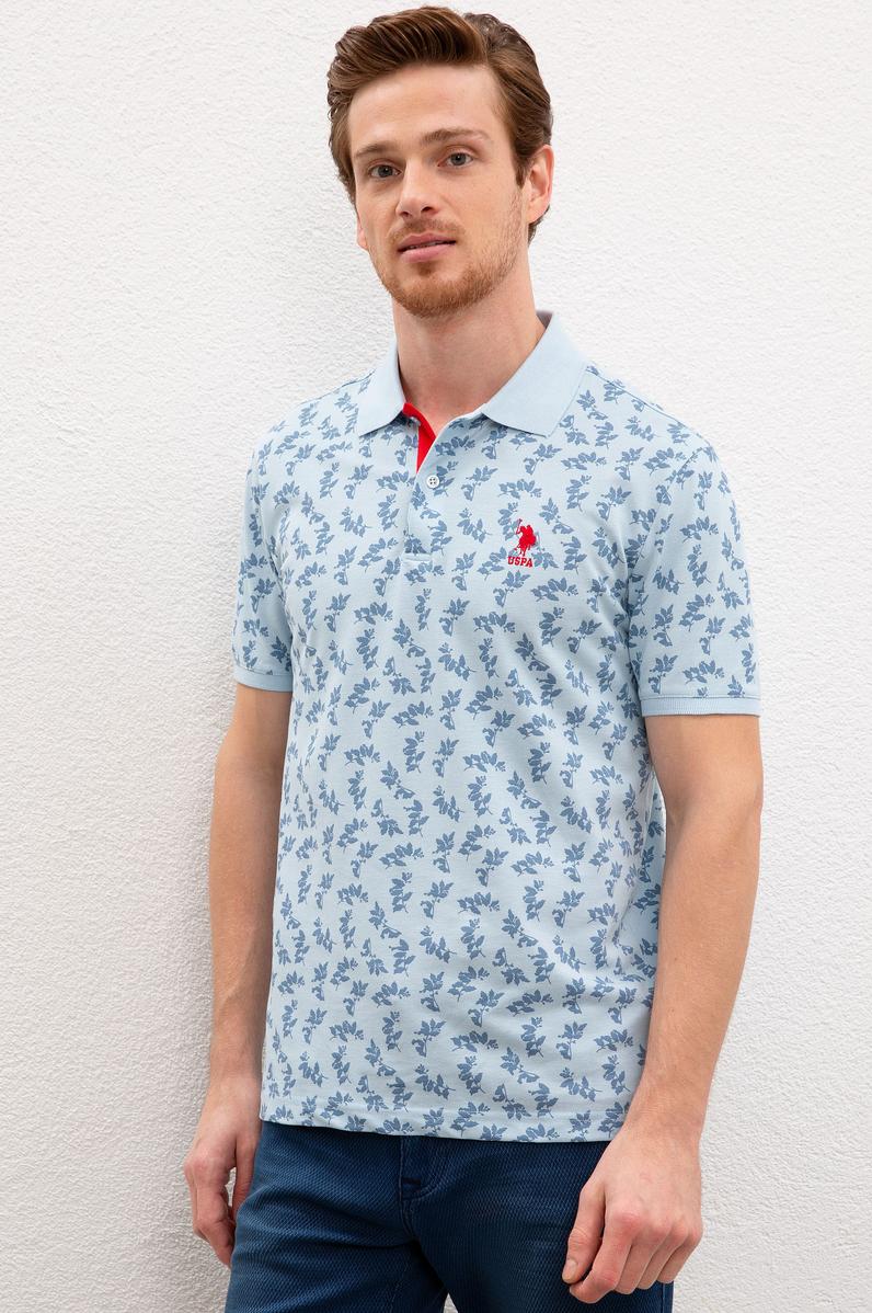 Erkek Açık İndigo T-shirt
