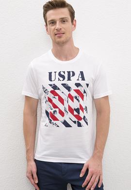 Erkek Beyaz Bisiklet Yaka T-Shirt