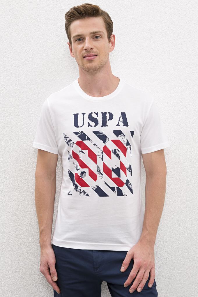 Erkek Beyaz Bisiklet Yaka T-Shirt