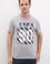 Erkek Gri Melanj Bisiklet Yaka T-Shirt
