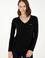 Kadın Siyah V Yaka Sweatshirt